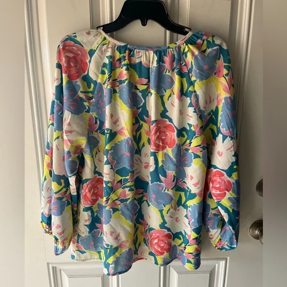 Joy Joy NEW floral top blouse shirt women’s large colorful boutique - Picture 5 of 7